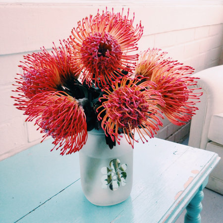 Pincushions in jar