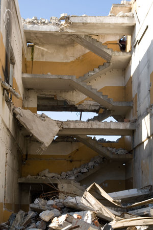 Industrial building under demolition