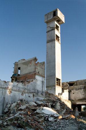 Industrial building under demolition