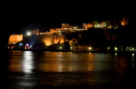 Night wiev of fortress in Ulcinj (Montenegro)の写真素材