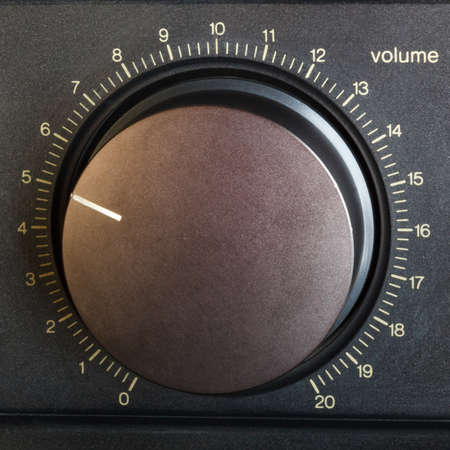 Volume control on a hi-fi amplifierの写真素材