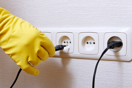 Hand and wall socket.