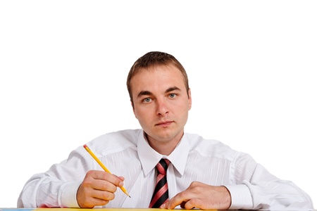 Man and pencil.の写真素材