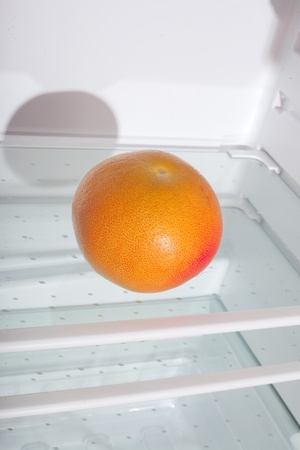 Grapefruit in fridge.の写真素材