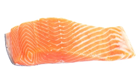Salmon fillet isolated on white.の写真素材