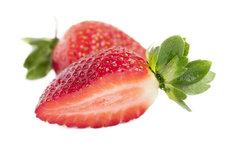 Fresh strawberries on white background.の写真素材