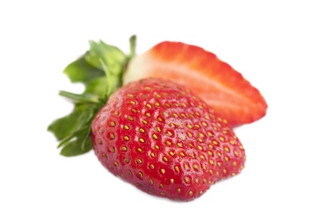 Fresh strawberries on white background.の写真素材
