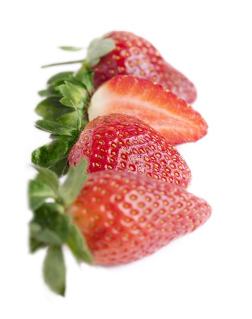 Fresh strawberries on white background.の写真素材