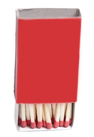 Red matchbox isolated on white.の写真素材