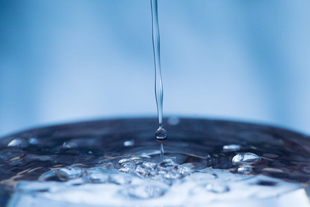 Water splash in glass.の写真素材