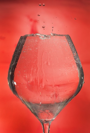 Water splash in glass.の写真素材