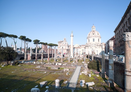 Forum Traiani ruins, Rome, Italy.のeditorial素材