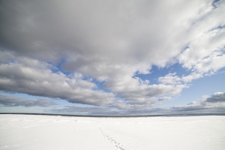 Baltic sea in winter, gulf of Riga , Latvia.の写真素材