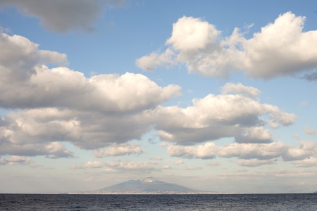 Tyrrhenian sea and clouds の写真素材