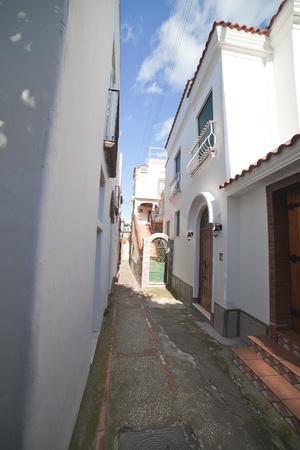 Street in Anacapri, Capri island, Italy の写真素材