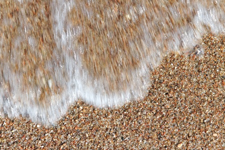 Water on the gravel beach の写真素材