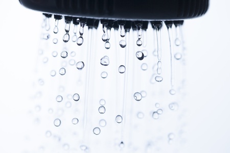 Shower head and water drops の写真素材
