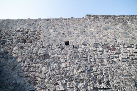 Wall in Pompeii ruins, Italy の写真素材