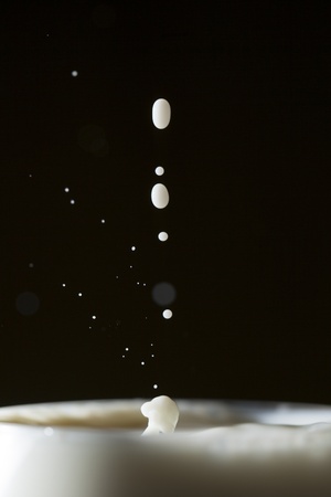 Closeup of milk splash の写真素材