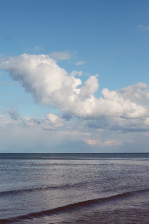 Clouds over gulf of Riga, Baltic sea の写真素材