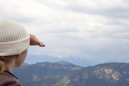 Woman in Low Tatras highland, Slovakia の写真素材