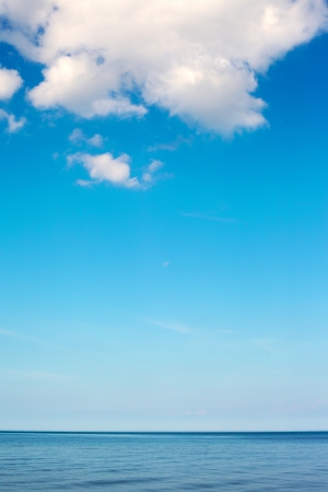 Clouds over gulf of Riga, Baltic sea の写真素材