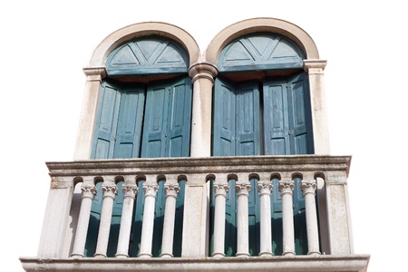 Windows and shutters isolated on white  の写真素材