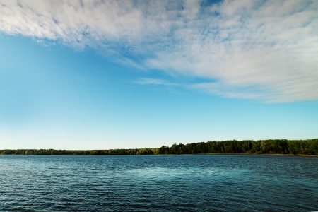 Cloud over river Daugava, Latvia の写真素材