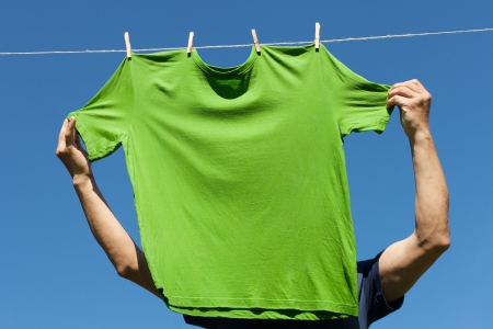 Drying of shirts in nice and sunny day.の写真素材