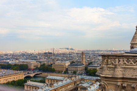 Paris skyline from Notre Dame cathedral.の写真素材