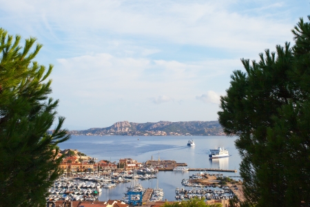Morning in Palau port, Sardinia, Italy.の写真素材