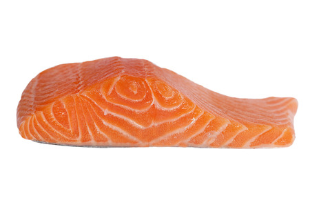 Salmon fillet isolated on white.の写真素材