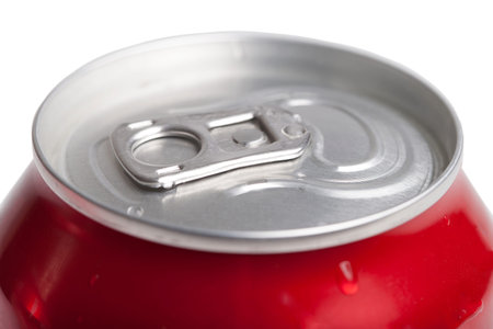 Closeup of red can.
