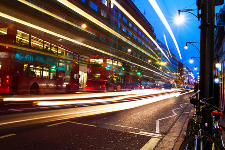 Oxford street in night, London, United Kingdom.のeditorial素材