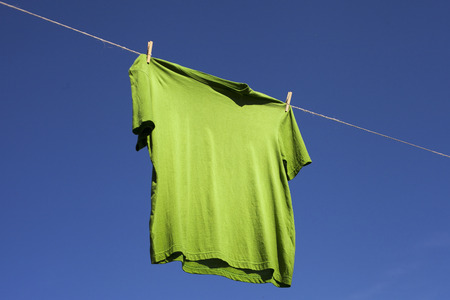 Drying of shirt on clothesline.の写真素材