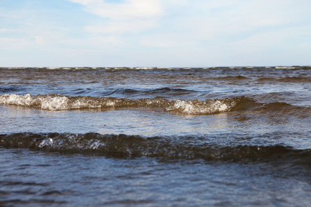 Cold day over Baltic sea water.の写真素材