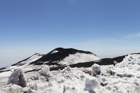 Volcanic landscape near mount Etna, Sicily, Italy.の写真素材