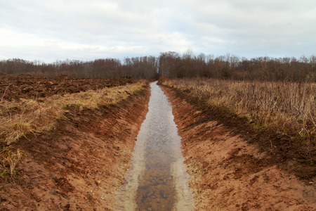New ditch in new field.の写真素材
