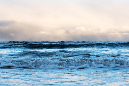 Windy day in gulf of riga, Baltic sea.