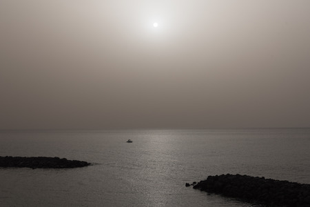 Sun seting on Atlantic ocean, Tenerife, Canary islands, Spain.の写真素材
