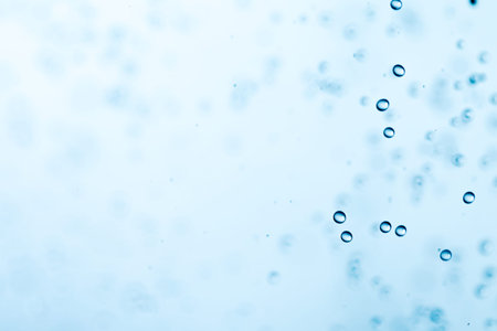 Falling water drops.