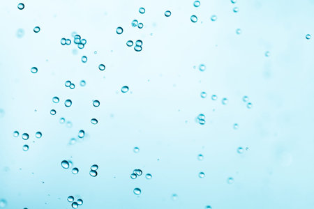 Falling water drops.