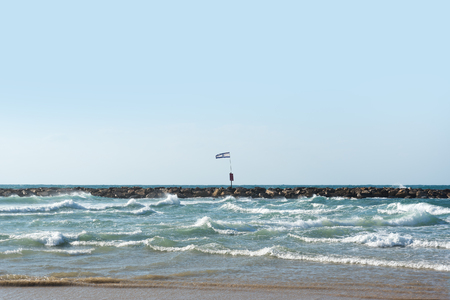 Mediterranean sea at Tel Aviv, Israel.の写真素材