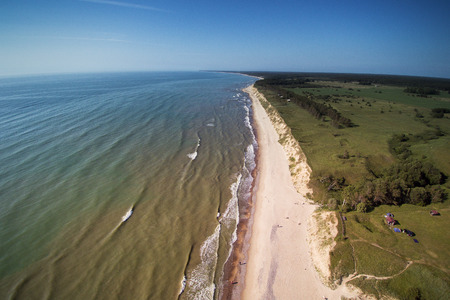 Steep coast near Jurkalne, Latvia, Baltic sea .の写真素材
