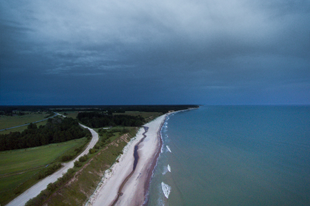 Steep coast near Jurkalne, Latvia, Baltic sea .の写真素材