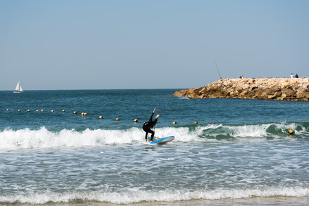 Mediterranen sea coast at Tel Aviv, Israel.の写真素材