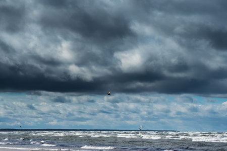 Stormy Baltic sea.の写真素材