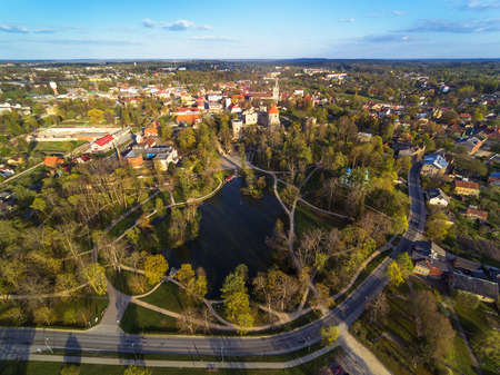 Cesis city and castle, Latvia.の写真素材
