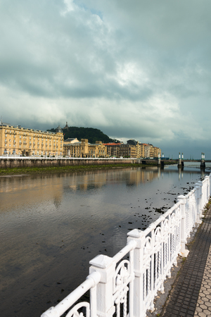 Urumea river and emankments in Donostia, Spain.の写真素材