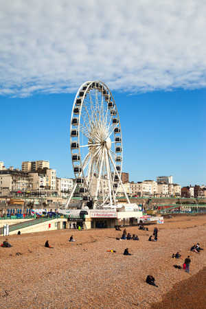Brighton, UK - 5  March 2014 : People enjoy the sunny and dry weather to spend time on the beach in Brighton and Hove.のeditorial素材